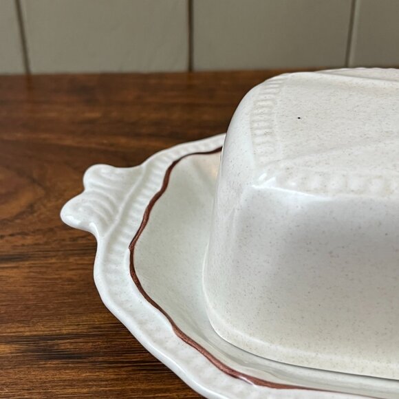 Kensington Staffordshire Handcrafted England Ironstone Butter Dish - Picture 5 of 15